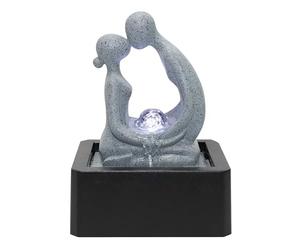 Dehner Palila - Fuente de Interior con iluminación LED, 21,5 x 27 x 18 cm, de poliresina, Color Gris