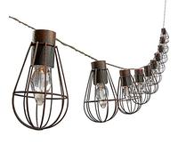 Dehner Retro - Guirnalda de Luces con 10 Bombillas LED, 330 cm de Longitud, Metal, Color Negro y marrón