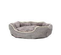Dehner Sammy - Cama Ovalada para Perros y Gatos (57 x 52 x 14 cm, poliéster), Color Gris