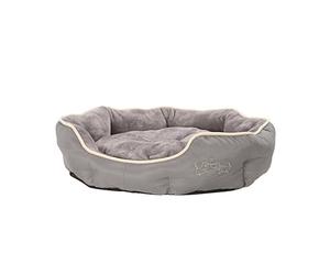 Dehner Sammy - Cama Ovalada para Perros y Gatos (57 x 52 x 14 cm, poliéster), Color Gris