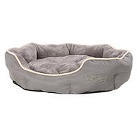 Dehner Sammy - Cama Ovalada para Perros y Gatos (90 x 80 x 14 cm, poliéster), Color Gris
