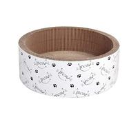 Dehner Scratch Circle - Carpeta para Gatos (Incluye Hierba gatera, diámetro 43 cm, Altura 15,5 cm, Material Natural), Color Blanco