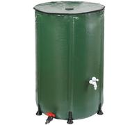 Dehner Tanque de Lluvia Plegable, depósito de Agua de Lluvia para Exteriores, Aprox. 70 m de diámetro, Volumen 380 l, Incluye Grifo, PVC, Color Verde Oscuro