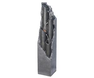 Dehner Tubi - Fuente de jardín al Aire Libre con iluminación LED, Compatible con Solar, Aprox. 27,5 x 131 x 27,5 cm, poliresina, Gris
