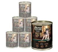 Dehner Wild Nature - Comida húmeda para Perros, sin Cereales, sin azúcar, para Perros Adultos, jabalí, 6 latas de 800 g (4,8 kg)