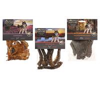 Dehner Wild Nature Perros Snack, 3 Variedades de Mezclar, cuellos de Pato, Cordero y Orejas Wild Carne, Natural, 500 g