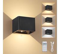 Dehobo Aplique Pared Interior sin Cable y con Sensor Movimiento, USB Recargable Lamparas sin Cables con Sensor de Movimiento, 3 Colores, Aplique Pared Interior Negro Para Pasillo Escaleras - 1 Piezas