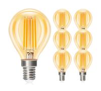 Dehobo Bombilla LED E14, Bulbos de Luz Calida 2700K, Filamento Transparente Bombilla 4W (equivalente 40W) 380LM, Decorativas Iluminación para Hogar, Cafés, Bares, No Regulable - 6 Piezas