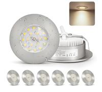 Dehobo Focos LED Empotrables de 230 V, Ultraplanos, 6 W, IP44, Para Baño, Luces LED Empotrables de Techo, Focos de Techo, Blanco Neutro 4000K, Juego de 6 Focos de Techo en Níquel Mate, Para Baño