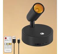 Dehobo Focos para Interiores con Control Remoto 1 Unidad - 3 Modos de Luz Foco LED Recargable con Temporizador y Ajuste de Brillo - Ajuste Ángulo 350° Ideal para Plantas, Pintura y Obras de Arte