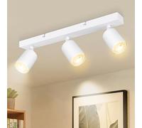 Dehobo Lámpara de Techo de 3 Focos Giratorios GU10, Lámpara de Pared Interior LED Blanco Ajustables, Foco de Pared para Interior Iluminación para Dormitorio Pasillo Cocina, Sin Bombilla GU10