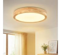 Dehobo Plafón LED Techo Ø 30 cm Madera, Lámpara Techo 24W 3100LM, Lámpara de Techo Redonda con Diseño Moderno, Luz 3000K Blanco Cálido y RA>83 para Salón, Dormitorio, Habitación, Cocina, Oficina