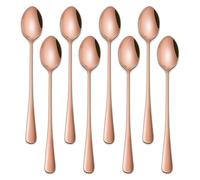 DEHOV 8 Cucharas Largas Para Café de Acero Inoxidable Oro Rosa 19 CM | Cuchara de Cóctel de Mango Largo/Cuchara Para Helado Color Cobre/Cuchara de Mango Largo Para té Helado, 19 cm;lavavajillas