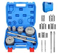 DEHUIWI Juego de 9 sierras perforadoras de mampostería, kit de sierra perforadora de hormigón de 4 pulgadas SDS Plus Max para pared de ladrillo de cemento, kit de sierra perforadora de carburo de 30,