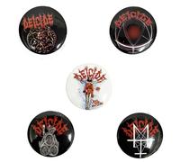 Deicide - Juego de Chapas - Pack de 5 (Talla Única) (Negro, Rojo, Blanco)