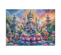 Deidad hindú Flor de Loto Espiritual Religioso Fe Puzzle 500 Piezas para Adultos Agradable Divertido Y Creativo Hobby Y Ocio En Casa 500 PCS（52×38cm）