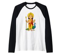 Deidad Murugan Skanda, Subrahmanya, Shanmukha Kartikeya Camiseta Manga Raglan