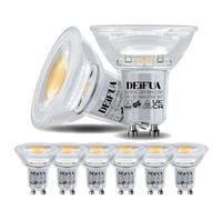 DEIFUA - Bombilla LED GU10, color blanco cálido, 385 lúmenes, 3,5 W, equivalente a 50 W, halógeno, lote de 6, foco PAR16 sin parpadeo, 2700 K, lámpara reflectora haz ancho 360 °, no regulable