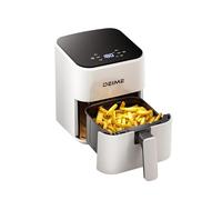 DEIME Air Fryer 2.5 L, Small Airfryer Digital Space Saving Compact, Bake, Reheat, Roasts for Quick Easy Meals, Mini Compact & Quiet, Nonstick & Dishwasher Safe Basket(White)