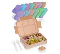 Deine Schulhelden Bento Box - Brotdose für Erwachsene und Kinder - bruchfeste auslaufsichere Lunchbox mit Besteck & Becher - BPA frei, Spülmaschine & Mikrowellengeeignet - 1330ml (Cappuccino Dream)