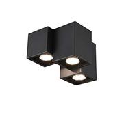 Trio Lighting Lámpara de techo Fernando, 3 luces, negra mate