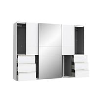 DEINE TANTE EMMA W2QS13332-120 Winn 2 - Armario con Puertas correderas y Espejo (270 x 201 x 58 cm), Color Blanco