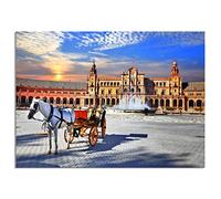 deinebilder24 - Cuadro XXL - 80 x 120 cm - Ciudad de España - Piazza Espana en Sevilla, Andalucía