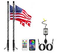 DEISIR 2 luces LED de látigo de 0,9 m con aplicación y mando a distancia, en espiral, RGB Chasing, para UTV ATV RZR SXS Can-Am Dune Buggy Offroad Truck