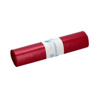 DEISS ECOFINE Bolsas de basura 120 L rojos, 25 sacos por rollo | 700 x 1100 mm; Sacos elásticos para residuos ligeros como papel y plásticos; 25 unidades por rollo