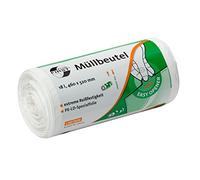 deiss First 36020 bolsas de basura con serigrafiado con precinto, 18 L, 460 mm x 520 mm, rollo de 50 Pro, color blanco