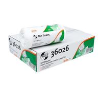 Deiss First Bin Liners 60-80 L - 1 caja de contenedores en blanco - Tamaño del saco de basura: 63 x 85 cm, grosor: 10µ - Bolsas de basura, 50 por rollo, 1 caja = 6 rollos