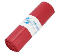 DEISS PREMIUM bolsas de basura, 60 my, 70 litros, 25 bolsas, color rojo | 575 x 1000 mm; sacos de basura de LDPE para residuos de peso medio en oficinas; certificado con el Ángel Azul