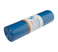 DEISS PREMIUM PLUS Bolsas de basura 70 L, azules, 25 uds./rollo, LDPE | 575 x 1000 mm; Resistentes al desgarro y la perforación, para residuos ligeros de oficina, hogar y cocina