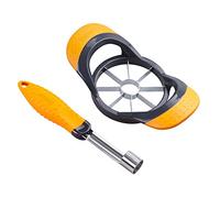 Deiss PRO Juego de Cortador de Manzanas y Descorazonador de Manzanas - Cuchillas de acero inoxidable - Asas ergonómicas antideslizantes - Apto para lavavajillas