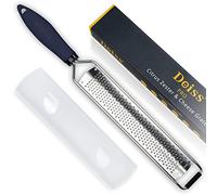 Deiss Pro Rallador de Queso - Rayador de cocina para citricos, parmesano, jengibre, ajo, nuez moscada, chocolate, verduras, frutas - Hoja afilada de acero inoxidable - Apto para lavavajillas