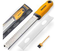 Deiss Pro Rallador de Queso - Rayador de Cocina para citricos, parmesano, Jengibre, ajo, Nuez moscada, Chocolate, Verduras, Frutas - Hoja Afilada de Acero Inoxidable - Apto para lavavajillas