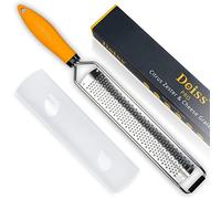 Deiss Pro Rallador de Queso - Rayador de Cocina para citricos, parmesano, Jengibre, ajo, Nuez moscada, Chocolate, Verduras, Frutas - Hoja Afilada de Acero Inoxidable - Apto para lavavajillas