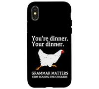 Deja de asustar a los Pollos Gramática Inglés Divertido Profesor Carcasa para iPhone X/XS