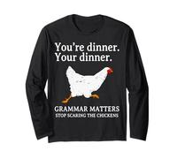 Deja de asustar a los Pollos Gramática Inglés Divertido Profesor Manga Larga