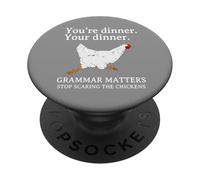 Deja de asustar a los Pollos Gramática Inglés Divertido Profesor PopSockets PopGrip Adhesivo