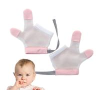 Deja de chuparse el pulgar para niños, protector de pulgar para el pulgar, 1 par de protectores de dedos resistentes a las mordeduras, guante transpirable antisucción para bebé, tapón ajustable