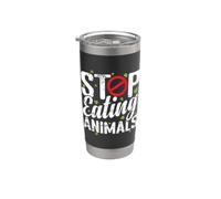 Deja de comer animales Vaso térmico de acero inoxidable de doble pared