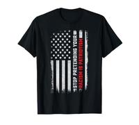 Deja de fingir que tu racismo es patriotismo bandera de Estados Unidos Camiseta