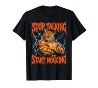 Deja de Hablar Comienza a Mogging Jacked Cat Bootleg Camiseta