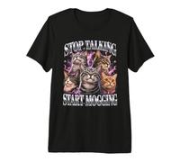Deja de Hablar Empieza a Mogging Funny Cat Meme Camiseta Premium