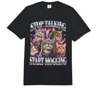 Deja de Hablar Empieza a Mogging Funny Cat Meme Comfort Colors Adult Heavyweight T-Shirt