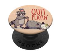 Deja de Jugar con el Gracioso Raccoon de Humor Animal PopSockets PopGrip Adhesivo