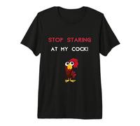 Deja de Mirar mi Polla Divertido Grosero Inapropiado Feo Groovy Camiseta Premium