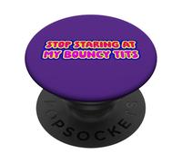 Deja de Mirar mis Tetas hinchables PopSockets PopGrip Adhesivo