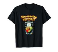 Deja de Secuestrar mis Papas Fritas Lindo OVNI Alien Juego de Palabras Camiseta